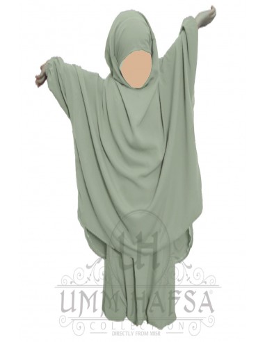 Jilbab per bambini "Sarouel" Umm Hafsa - Verde acqua-Bambino in jilbab-Umm Hafsa-Maktaba-Ahloulhadith
