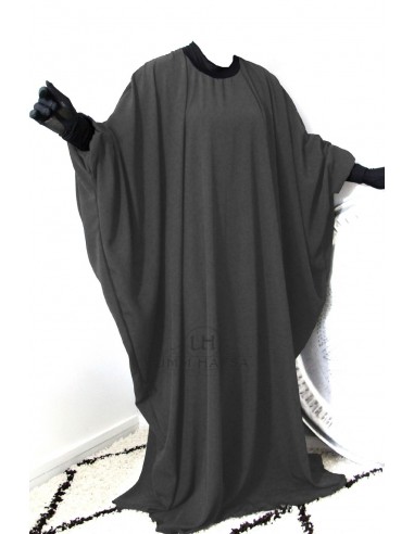 Abaya Lycra Umm Hafsa "Nidha Luxe" - Cinzento-Abaya Lycra-Maktaba-Ahloulhadith
