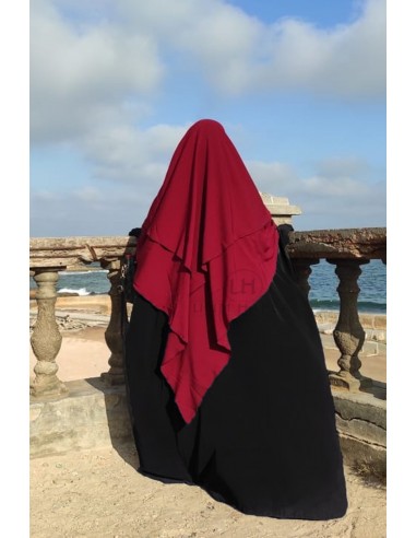 Khimar triángulo dos velos Umm Hafsa - Burdeos-Hijab/Khimar Umm Hafsa-Maktaba-Ahloulhadith