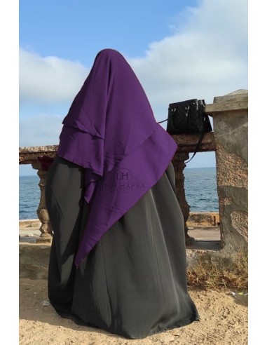 Khimar triangel två slöjor Umm Hafsa - Aubergine-Hijab/Khimar Umm Hafsa-Maktaba-Ahloulhadith