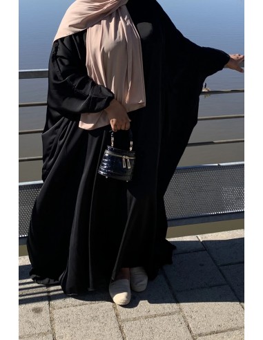 Abaya mariposa Umm Hafsa " Nidha luxe " - Negro-Abaya Umm Hafsa-Maktaba-Ahloulhadith