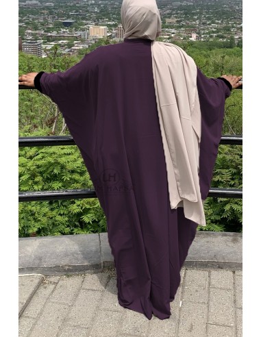Abaya Maryam Umm Hafsa "Nidha luxe" - Pflaume-Nidha Luxe Umm Hafsa-Maktaba-Ahloulhadith
