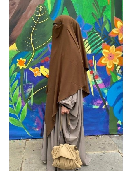 Khimar triangel två slöjor Umm Hafsa - Kanel