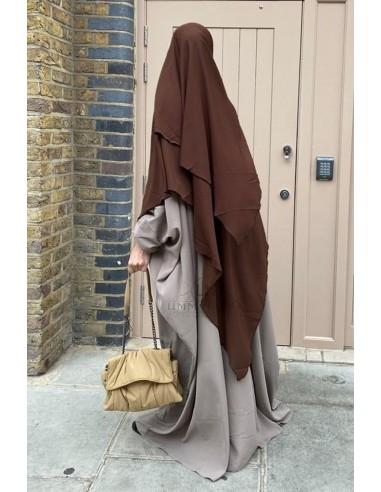 Khimar triángulo dos velos Umm Hafsa - Marrón-Hijab/Khimar Umm Hafsa-Maktaba-Ahloulhadith