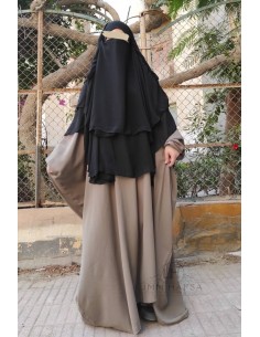 Khimar 3 Schleier Umm Hafsa - Schwarz 2