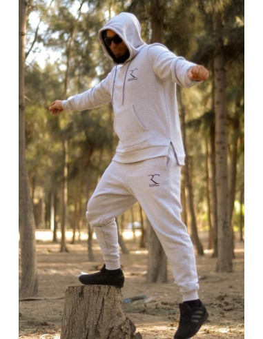 Rayane 11SV - Tuta da ginnastica in 100% cotone - Grigio-Tute con cappuccio-Maktaba-Ahloulhadith