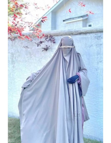 Grande Khimar e grande Niqab Umm Hafsa - Taupe-Hijab/Khimar Umm Hafsa-Maktaba-Ahloulhadith