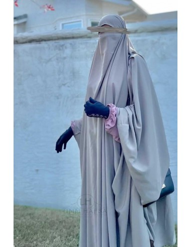 Stor Khimar & Stor Niqab Umm Hafsa - Taupe-Hijab/Khimar Umm Hafsa-Maktaba-Ahloulhadith