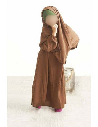Abaya Hijab flicka Umm hafsa - Kanel-Set för abaya/hijab-Maktaba-Ahloulhadith