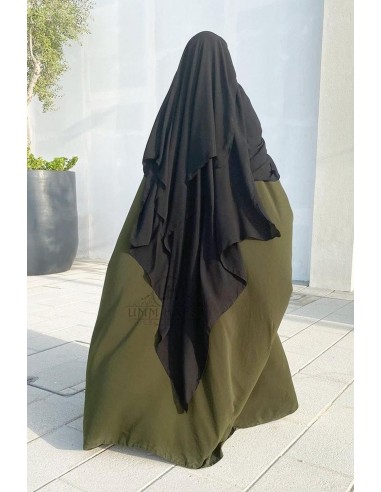 Niqab/Sitar 3 veils umm hafsa 1m50 - Black-Niqab Umm Hafsa-Maktaba-Ahloulhadith