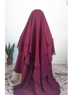 Khimar 3 slöjor Umm Hafsa - Bordeaux 2