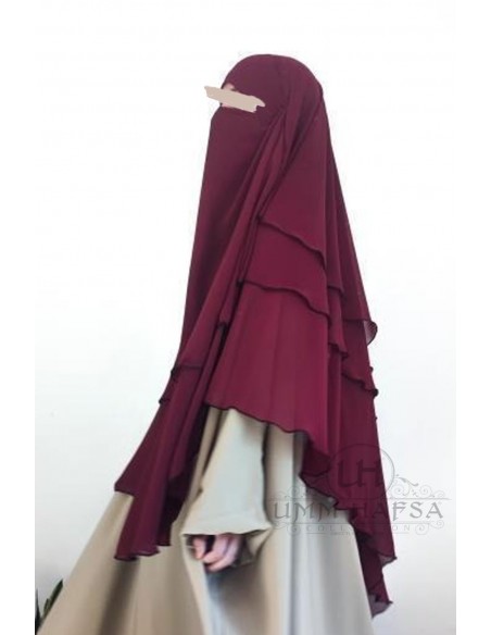 Khimar 3 sluiers Umm Hafsa - Bordeaux