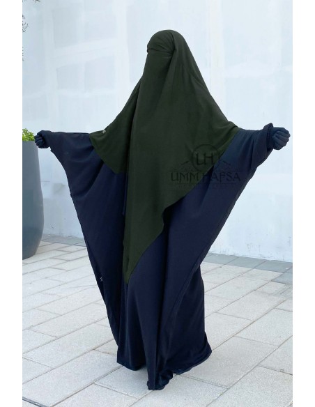 Khimar triangel två slöjor Umm Hafsa - Khaki