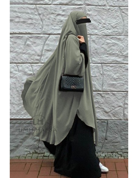 Khimar & Niqab fjäril Umm Hafsa - Olivgrå