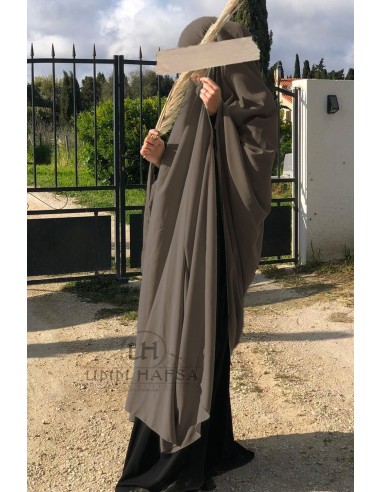 Big Khimar & Big Niqab Umm Hafsa - Ash brown-Hijab/Khimar Umm Hafsa-Maktaba-Ahloulhadith