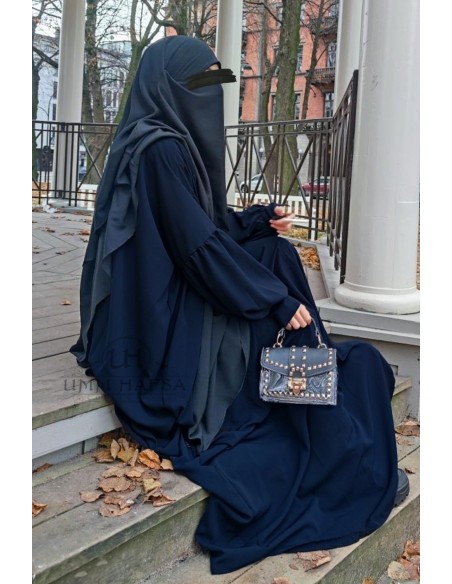 Abaya con clip Hafsa - Azul