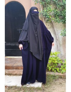 Hafsa clip-on abaya - Blauw 2
