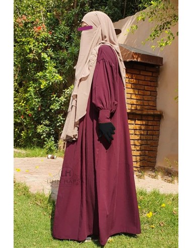 Abaya a Clips Hafsa - Pflaume-Abaya Umm Hafsa-Maktaba-Ahloulhadith