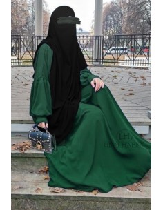 Abaya a clips Hafsa - Vert Sapin 