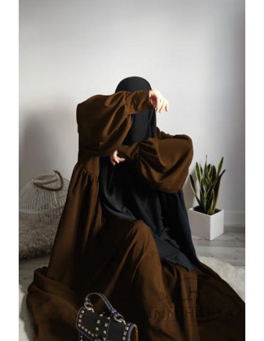 Abaya a clips Hafsa - Canela-Abaya Umm Hafsa-Maktaba-Ahloulhadith