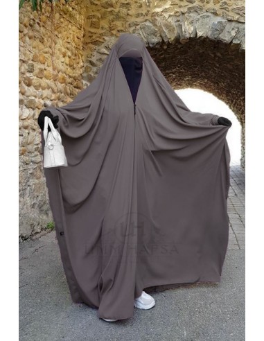 jilbab saoudien a clips Umm Hafsa - Brun cendré-Jilbab Umm Hafsa-Maktaba-Ahloulhadith