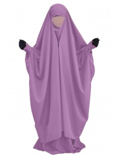 Jilbab 2 pieces à clips "jupe" Umm Hafsa " Nidha luxe " - Parme