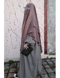 Khimar Dreieck zwei Schleier Umm Hafsa - Aschbraun