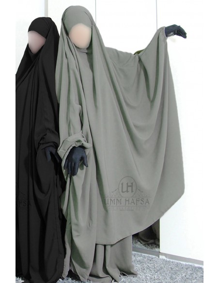 Big jilbab deux pièces "JUPE" umm hafsa – Gris Olive