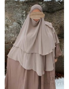 Khimar 3 veils Umm Hafsa - Taupe 2