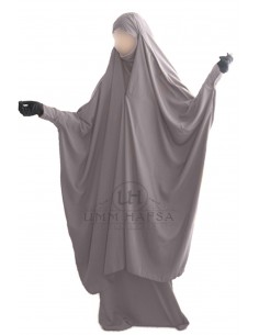Jilbab 2 pieces à clips "jupe" Umm Hafsa " Nidha luxe " - Taupe