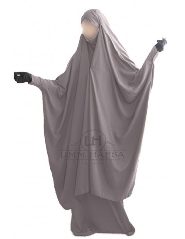 Jilbab 2 pezzi con clip "gonna" Umm Hafsa " Nidha luxe " - Taupe-Jilbab Umm Hafsa-Maktaba-Ahloulhadith
