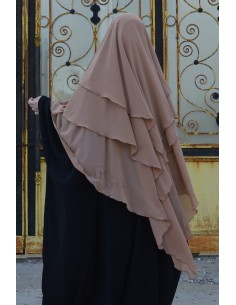 Khimar 3 voiles Umm Hafsa - Camel