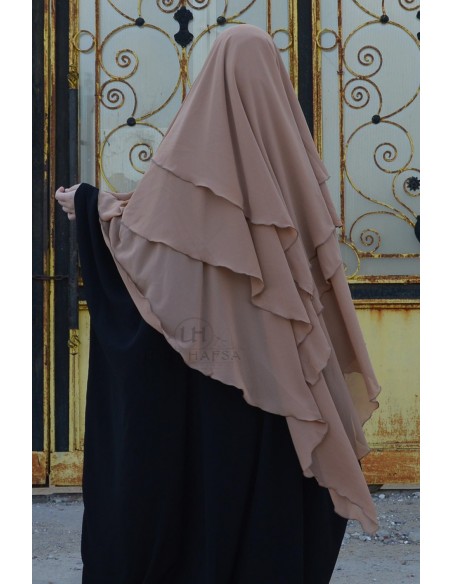 Khimar 3 slöjor Umm Hafsa - Kamel