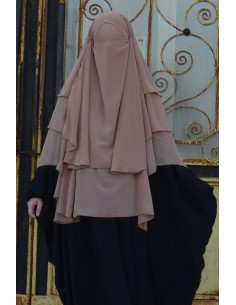 Khimar 3 voiles Umm Hafsa - Camel 2