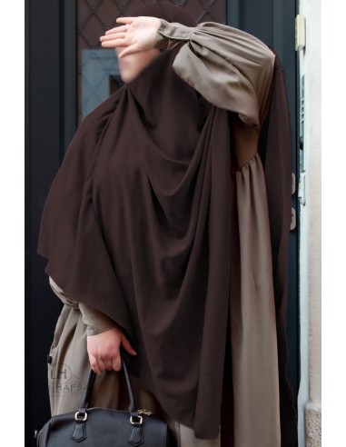 Triangolo Khimar "Maxi" Umm Hafsa - Marrone-Hijab/Khimar Umm Hafsa-Maktaba-Ahloulhadith