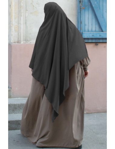 Khimar Triangle "Maxi" Umm Hafsa - Grey-Hijab/Khimar Umm Hafsa-Maktaba-Ahloulhadith