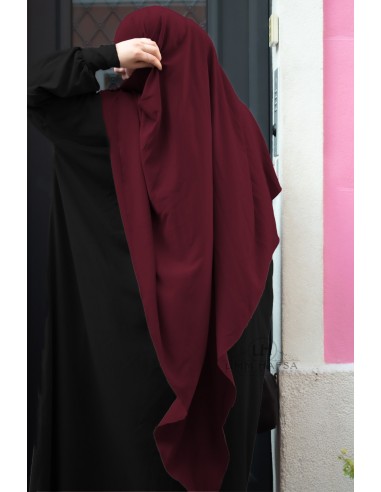 Khimar Driehoek "Maxi" Umm Hafsa - Bordeaux-Hijab/Khimar Umm Hafsa-Maktaba-Ahloulhadith