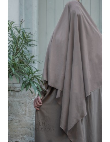 Khimar Triangle "Maxi" - Taupe-Khimar Umm Hafsa-Maktaba-Ahloulhadith