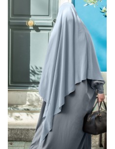 Khimar Triangle "Maxi" - Bleu Gris