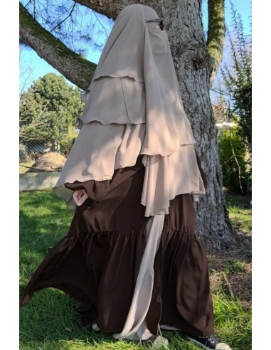 Kim'Abaya Umm Hafsa - Brun-Kimono Umm Hafsa-Maktaba-Ahloulhadith