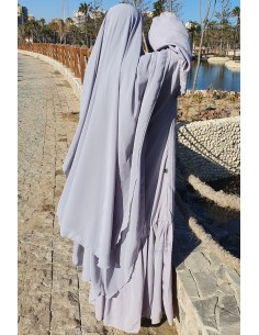 Khimar Amira Umm Hafsa - Bleu Gris