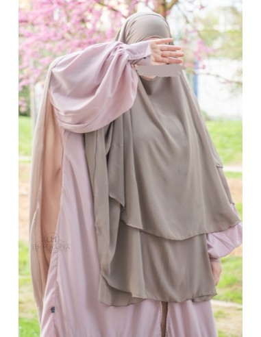 Khimar Amira Umm Hafsa - Taupe-Hijab/Khimar Umm Hafsa-Maktaba-Ahloulhadith