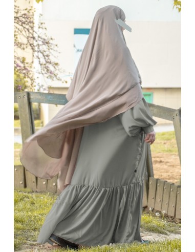 Kim'Abaya Umm Hafsa - Olijfgrijs-Kimono Umm Hafsa-Maktaba-Ahloulhadith