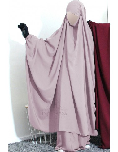 Big jilbab two pieces "JUPE" umm hafsa - Powder Pink-Jilbab Umm Hafsa-Maktaba-Ahloulhadith