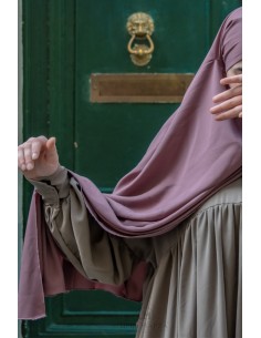 Abaya med klips Hafsa – Taupe 2