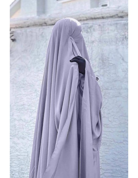Khimar e Niqab a farfalla Umm Hafsa - Blu Grigio