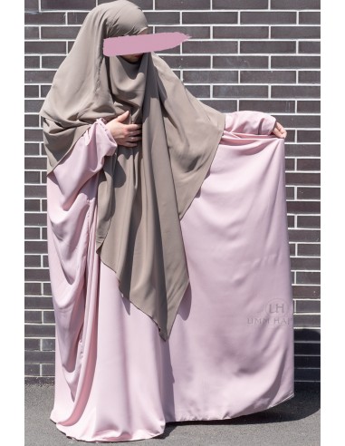 Abaya a farfalla Umm Hafsa - Rosa cipria-Abaya Umm Hafsa-Maktaba-Ahloulhadith