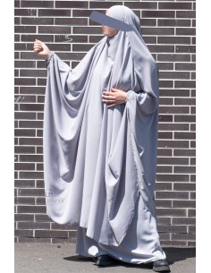 Big jilbab deux pièces "JUPE" umm hafsa – Bleu Gris
