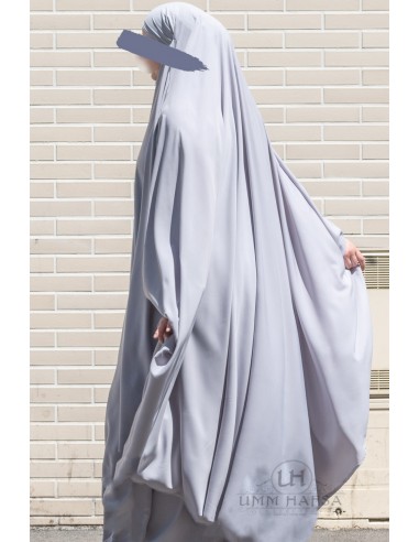 Klassischer saudischer Dschilbab Umm Hafsa - Blau Grau-Jilbab Umm Hafsa-Maktaba-Ahloulhadith