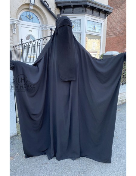 Klassisk saudisk jilbab Umm Hafsa - svart